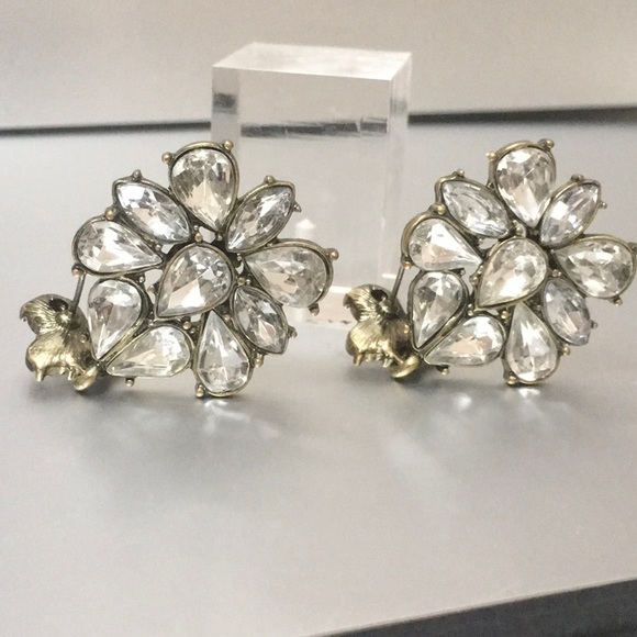 Sugarfix clear rhinestone earrings, pierced, 2” drop, high quality, sparkling - Picture 8 of 9